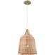 Pleasant Fields 1 Light 12 inch Russet Beige Mini Pendant Ceiling Light