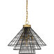 Lenox 5 Light 20.5 inch Black with Warm Brass Accents Pendant Ceiling Light in Matte Black with Warm Brass