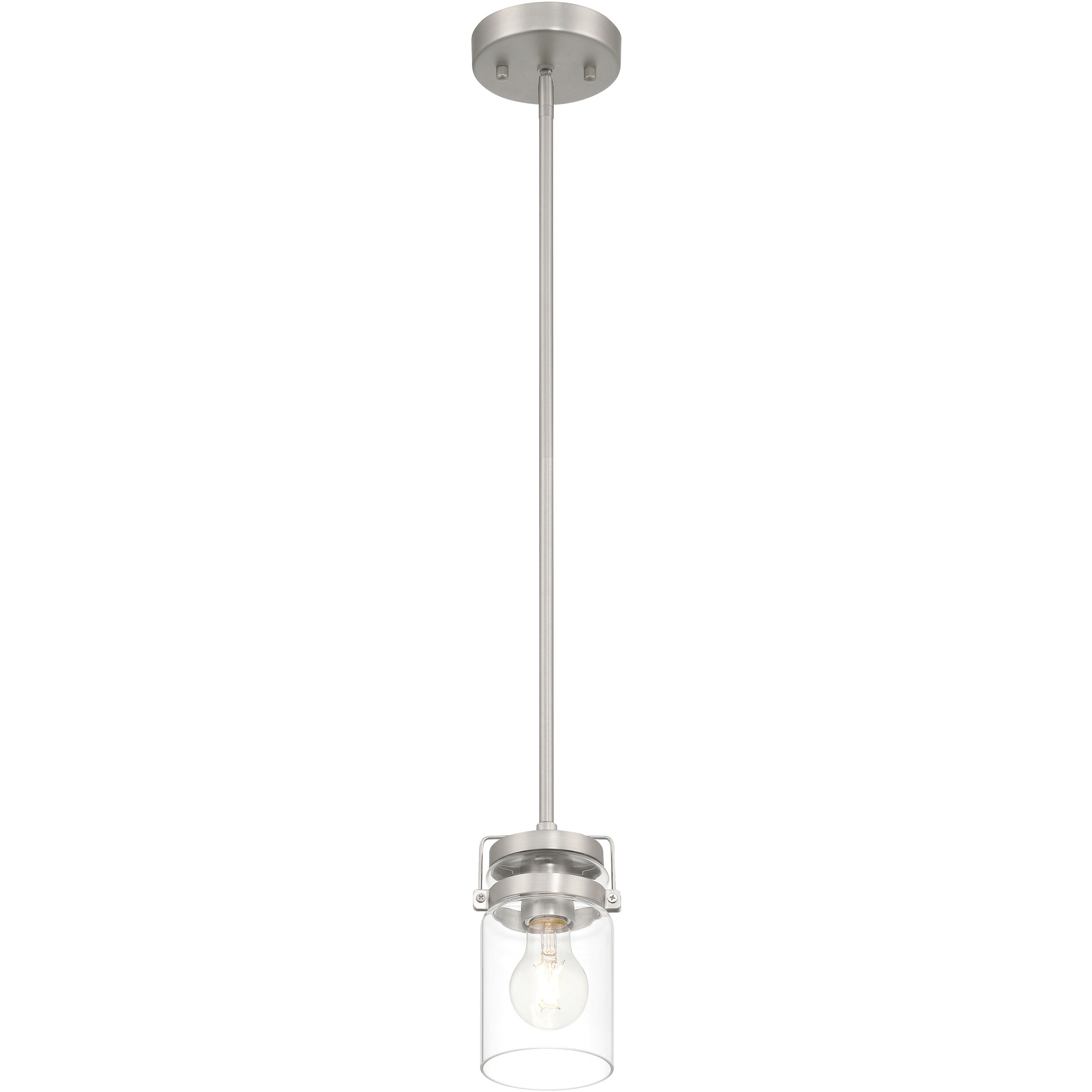 Shelby LED 4.5 inch Brushed Steel and Clear Pendant Ceiling Light