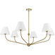 Xavier 6 Light 48 inch Vibrant Gold and White Chandelier Ceiling Light