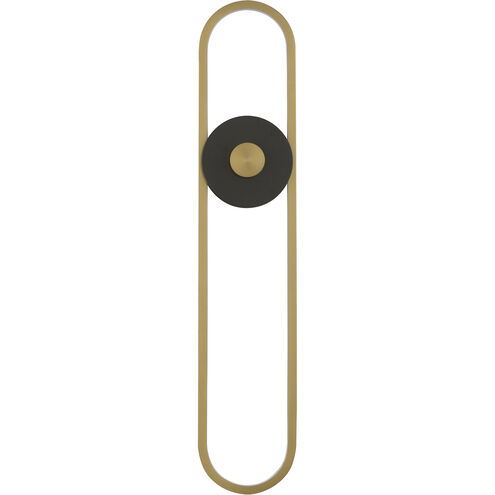 Gravity LED 30 inch Black and Gold Outdoor Wall Mount