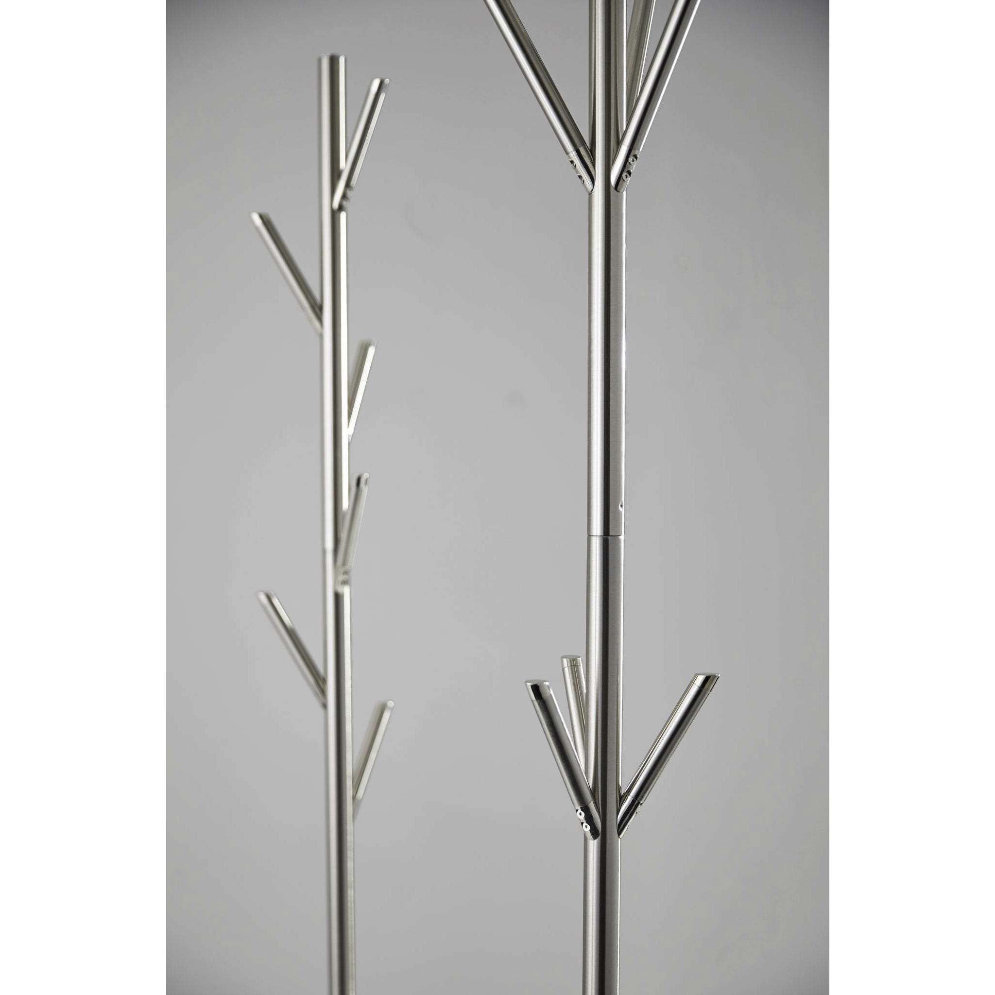 Pegs 68 inch Satin Steel Coat Rack