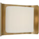 Windsor Smith Penumbra LED 15 inch Hand-Rubbed Antique Brass and Linen Wide Sconce Wall Light
