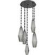 Aalto LED 19.8 inch Matte Black Multi-Pendant Ceiling Light in 3000K LED, Smoke, Rectangular Chain