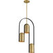 Cane 3 Light 4.25 inch Legacy Brass and Sand Coal Pendant Ceiling Light
