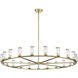 Revolve 21 Light 60.38 inch Clear Glass and Natural Brass Chandelier Ceiling Light