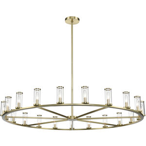 Revolve 21 Light 60.38 inch Clear Glass and Natural Brass Chandelier Ceiling Light