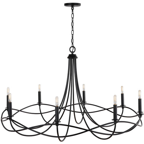Sonnet 8 Light 45 inch Matte Black Chandelier Ceiling Light