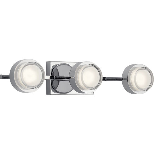 Harlaw LED 22 inch Chrome Bathroom Vanity Light Wall Light, 3 Arm