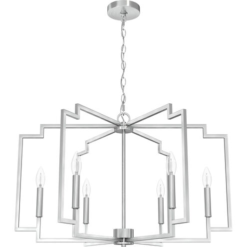 Zoanne 6 Light 30 inch Brushed Nickel Chandelier Ceiling Light