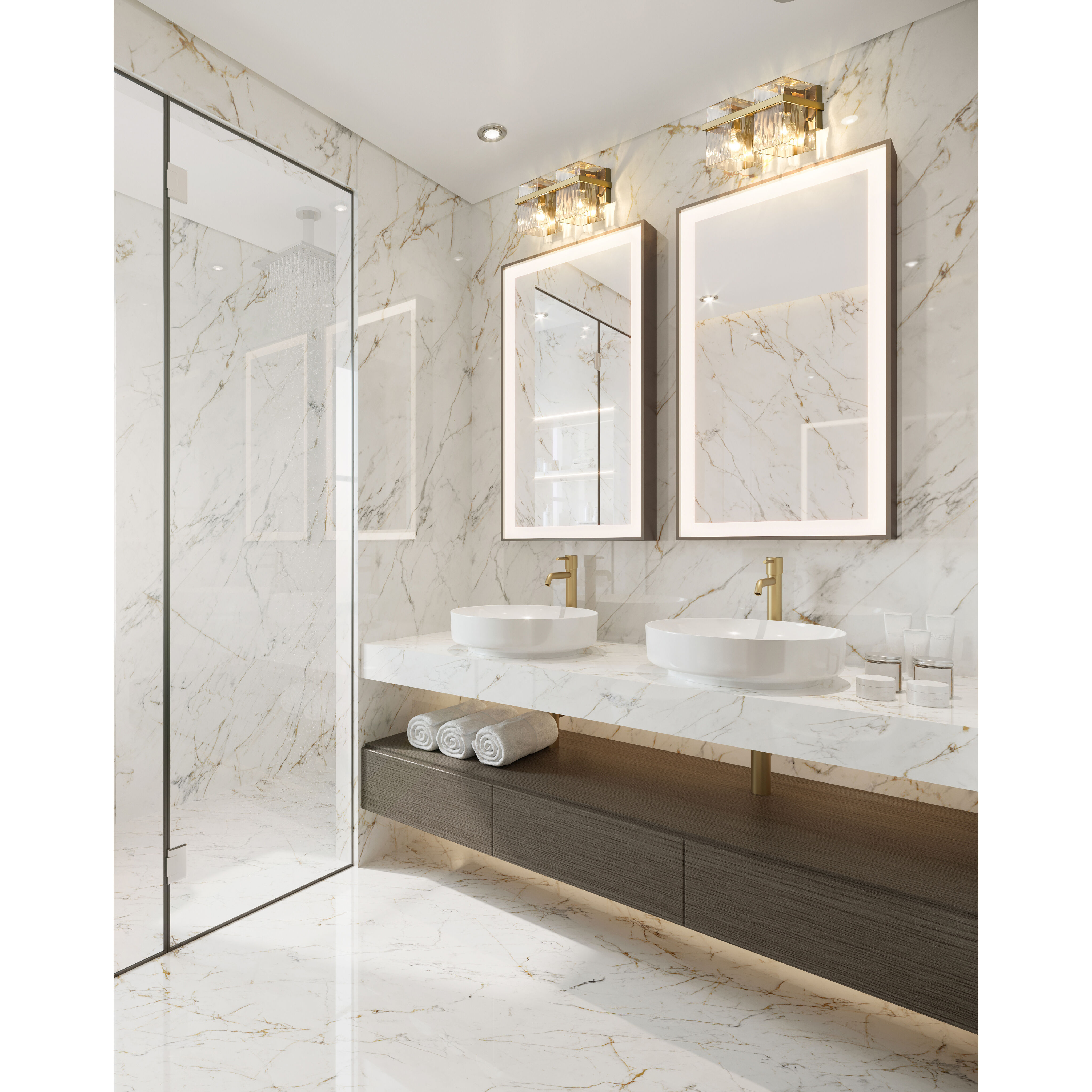 Bennington 2 Light 14.25 inch Modern Gold Vanity Wall Light