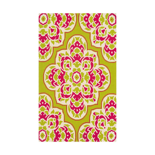 Rain 144 X 108 inch Lime/Bright Pink/Cream Outdoor Rug, Rectangle