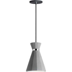 Sash LED 7.75 inch Gray and Polished Chrome Single Pendant Ceiling Light