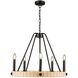 Perris 5 Light 24 inch Black Candle Chandelier Ceiling Light