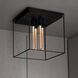 Caged 4 Light 19.69 inch Black Marble Semi-Flush Mount Ceiling Light