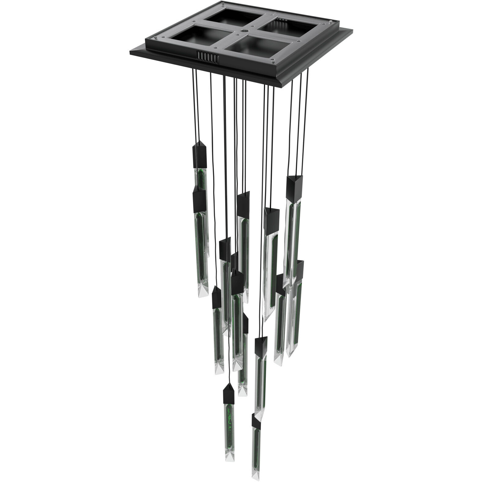 Alpine LED 24 inch Black Jade Glass Multi Port Pendant Ceiling Light