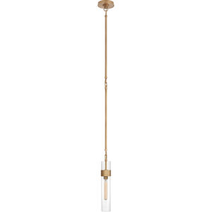 Ian K. Fowler Presidio 1 Light 3 inch Hand-Rubbed Antique Brass Tall Pendant Ceiling Light in Clear Glass, Petite