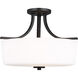 Kemal 3 Light 16 inch Midnight Black Semi-Flush Mount Ceiling Light