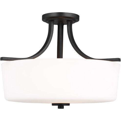 Kemal 3 Light 16 inch Midnight Black Semi-Flush Mount Ceiling Light