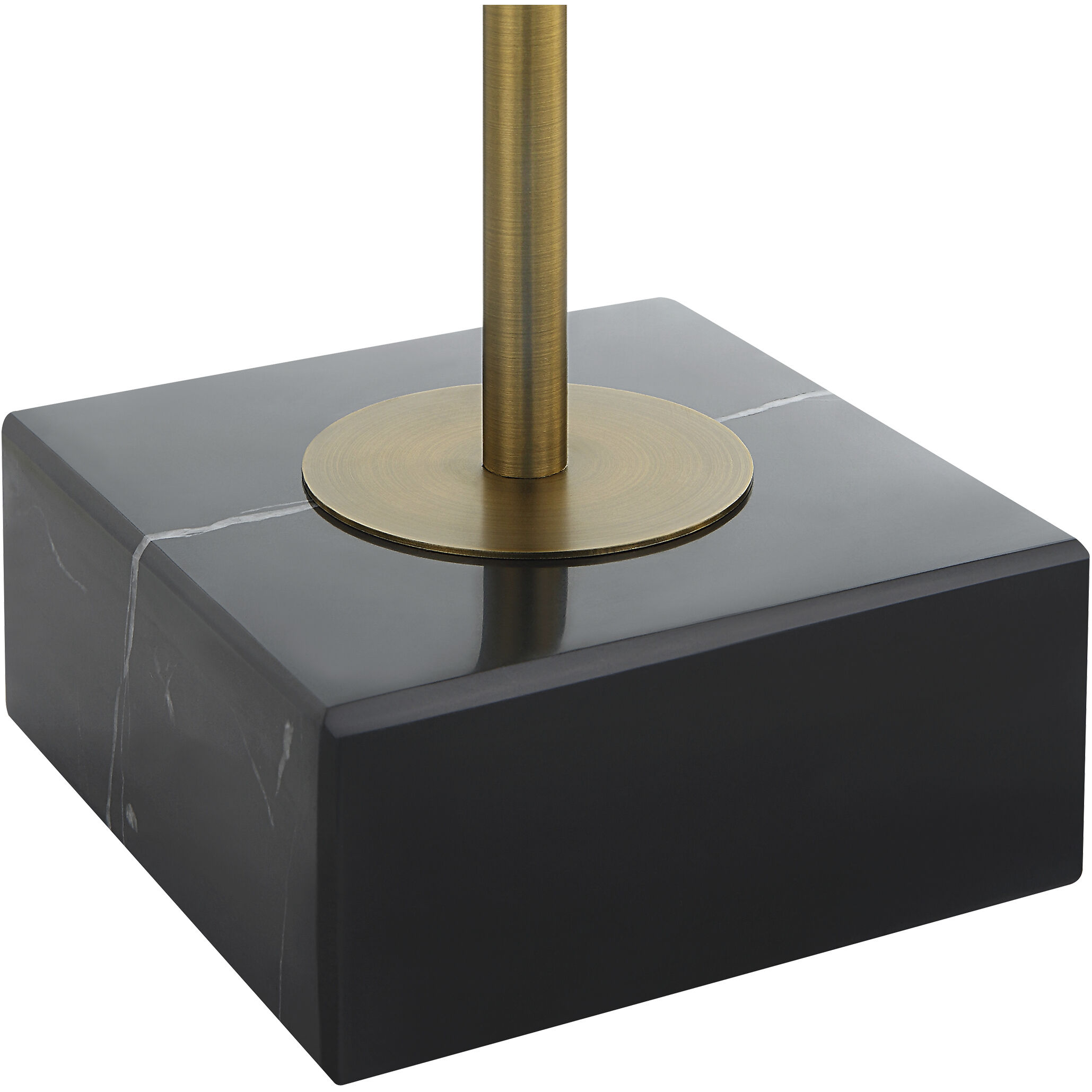 Realm Plated Brass with Crystal and Black Marble Spherical Sculptures, Set of 2