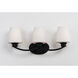 Shelter 3 Light 22 inch Black Bath Vanity Wall Light