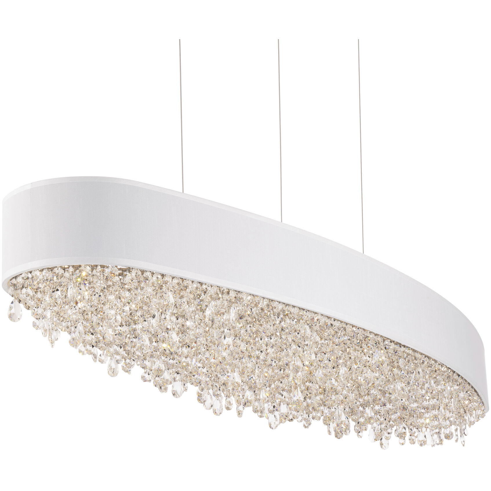 Eclyptix LED LED 48.5 inch Polished Stainless Steel Linear Pendant Ceiling Light in White, Wavy Layout, Wavy Layout