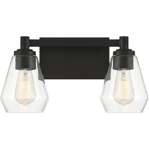 Clarity 2 Light 16 inch Coal Bath Vanity Wall Light