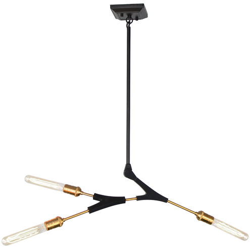 Filiali LED 24.5 inch Black and Harvest Brass Chandelier Ceiling Light