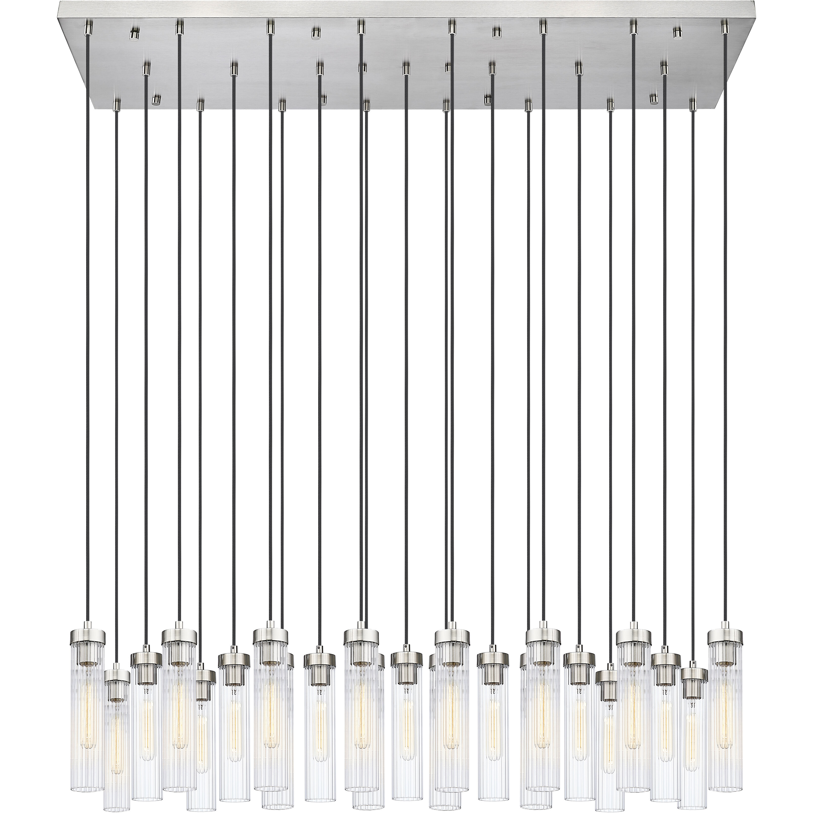 Beau 23 Light 54 inch Brushed Nickel Linear Chandelier Ceiling Light