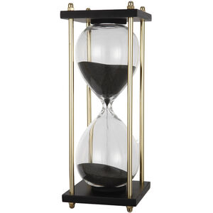 30 Minute Black/Black Sand/Brass Hourglass
