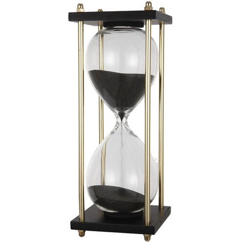 30 Minute Black/Black Sand/Brass Hourglass