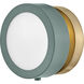 Mercer 6.75 inch Sage Green with Heritage Brass ADA Indoor Wall Sconce Wall Light