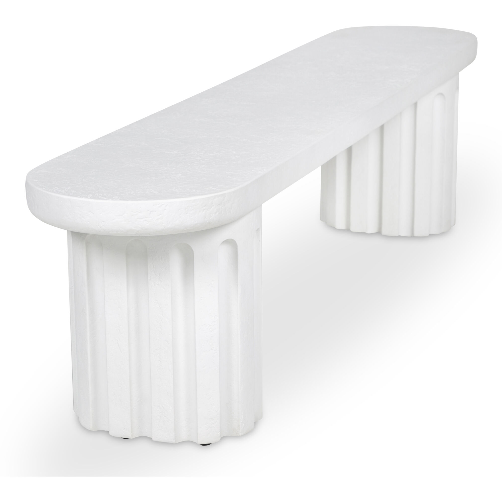 Eris White Outdoor Dining Bench