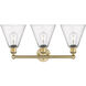 Berkshire 3 Light 26 inch Brushed Brass Bath Vanity Light Wall Light in Seedy
