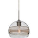 Spirit 8 1 Light Bronze Cord Pendant Ceiling Light in Clear/Smoke Spirit Glass