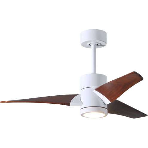 Atlas Super Janet 42 inch Gloss White with Walnut Tone Blades Ceiling Fan, Paddle Fan