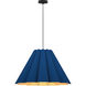 Lora 1 Light 27.5 inch Black Pendant Ceiling Light in Blue/Ash, 28 in, WEP Collection