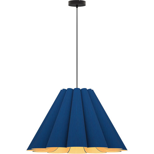 Lora 1 Light 27.5 inch Black Pendant Ceiling Light in Blue/Ash, 28 in, WEP Collection