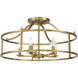Stockton 5 Light 24 inch Warm Brass Semi-Flush Ceiling Light, Essentials