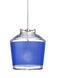 Pica 6 LED Satin Nickel Pendant Ceiling Light in Blue Sand Glass