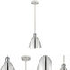 Ballston Dome LED 7.5 inch White and Polished Chrome Mini Pendant Ceiling Light