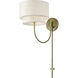 Manorwood 17.5 inch 60 watt Antique Brass Swing Arm Wall Lamp Wall Light
