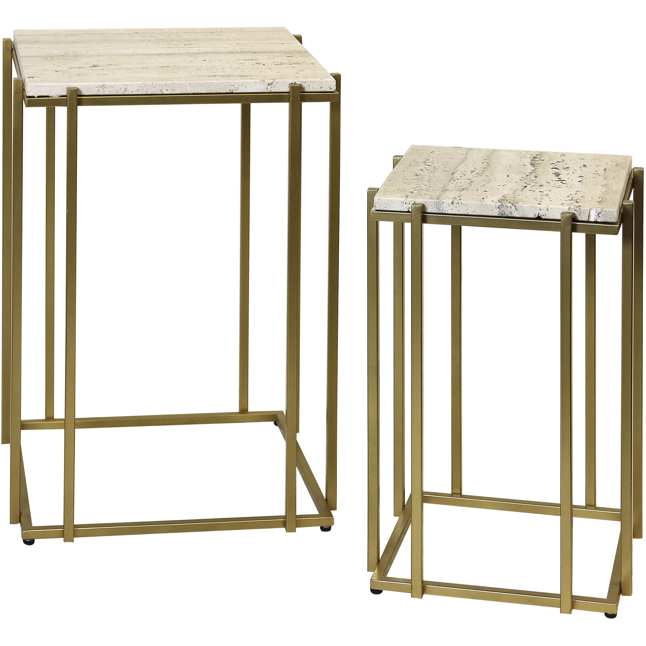 Bellagio Gold and Beige Side Table