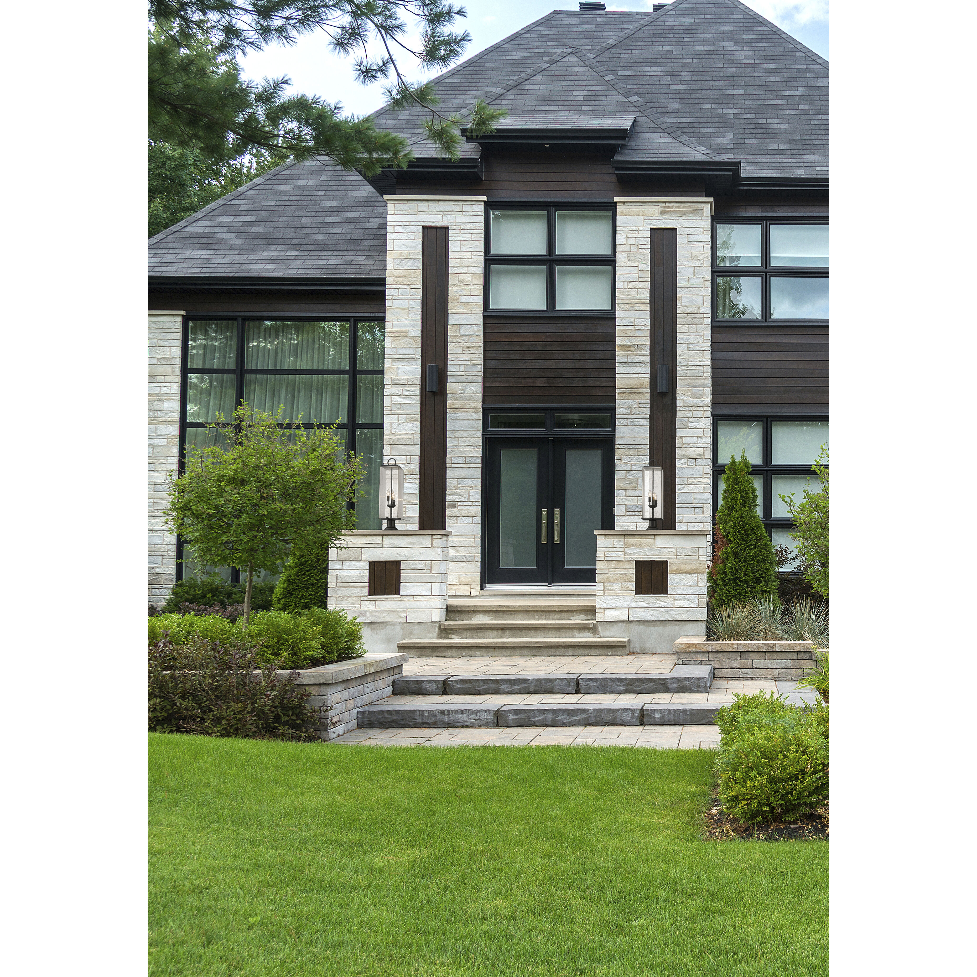 Sana 3 Light 28.5 inch Black Outdoor Pier Mounted Fixture