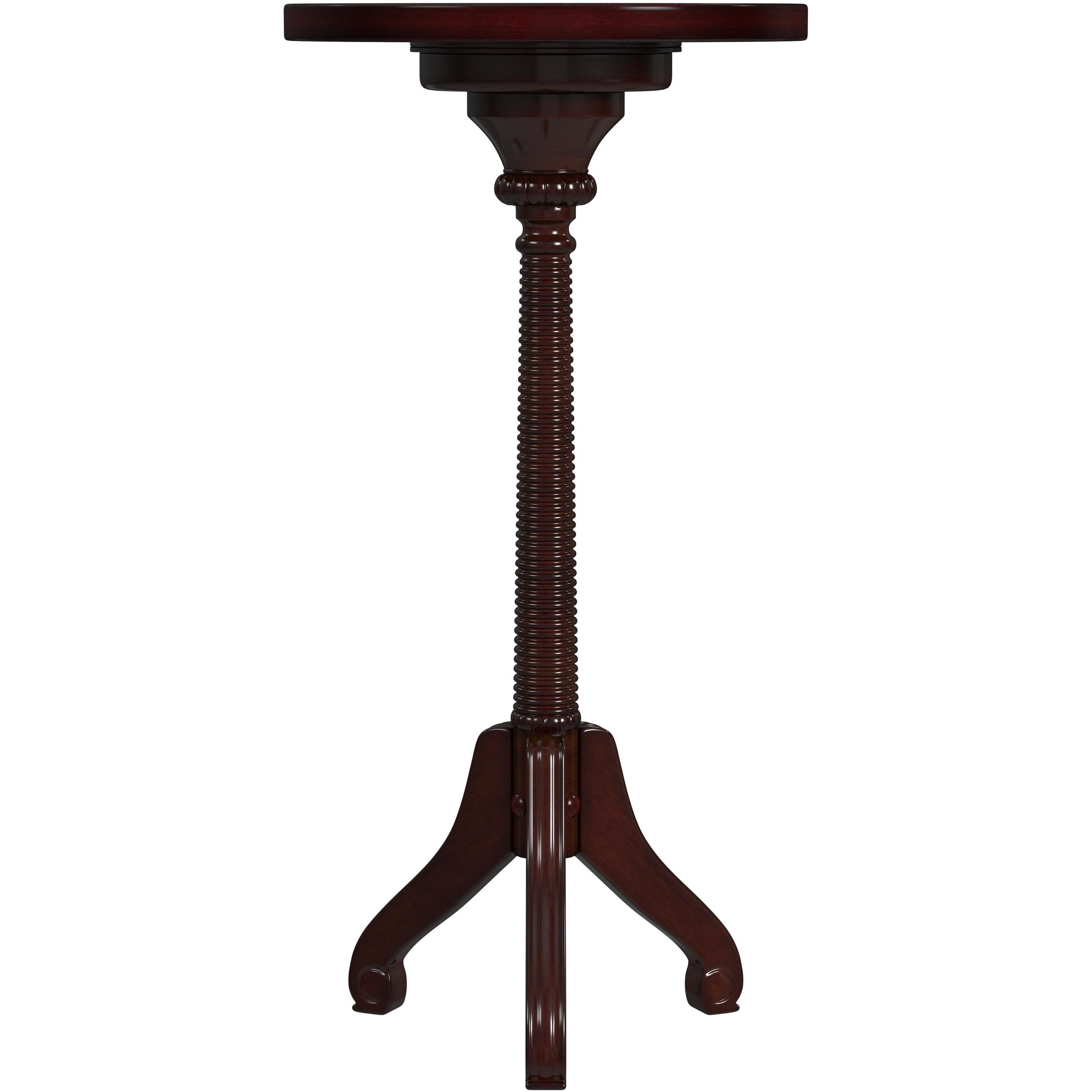 Florence Pedestal Side Table in Medium Brown