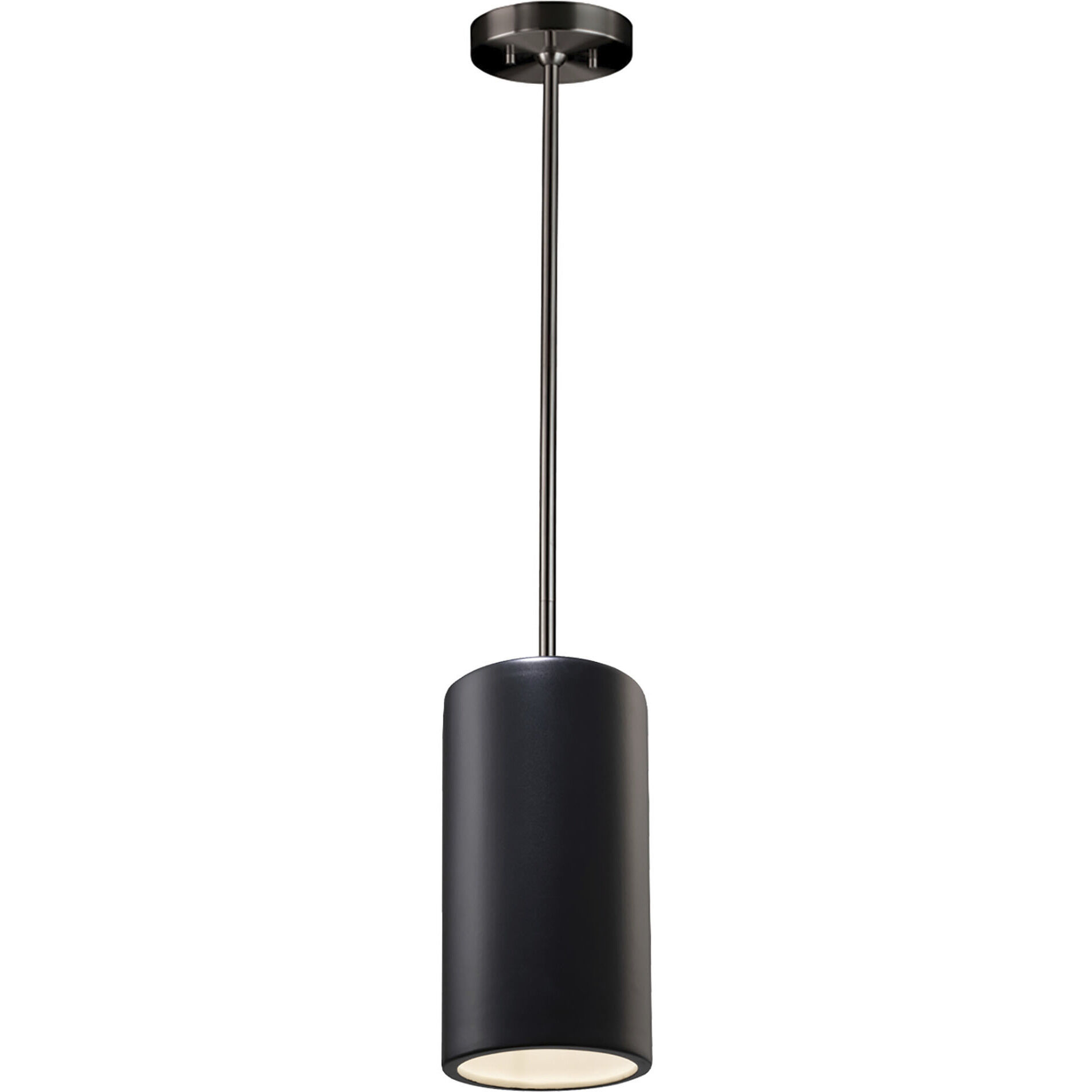 Radiance Collection 1 Light 7 inch Carbon Matte Black with Brushed Nickel Pendant Ceiling Light