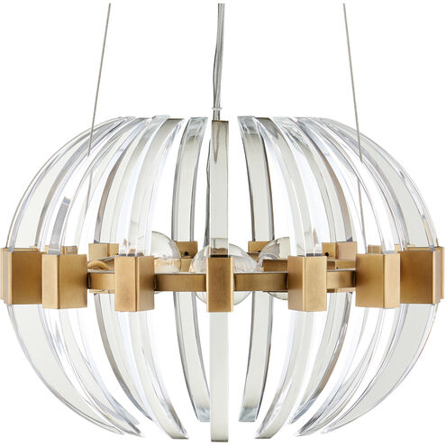 Coquette 3 Light 13.5 inch Clear/Antique Brass Chandelier Ceiling Light, Small