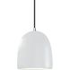 Radiance Collection - Bell Single Drop Pendant in Polished Chrome, Replaceable Bulb, Gloss White, Black, Form+Finish+Function