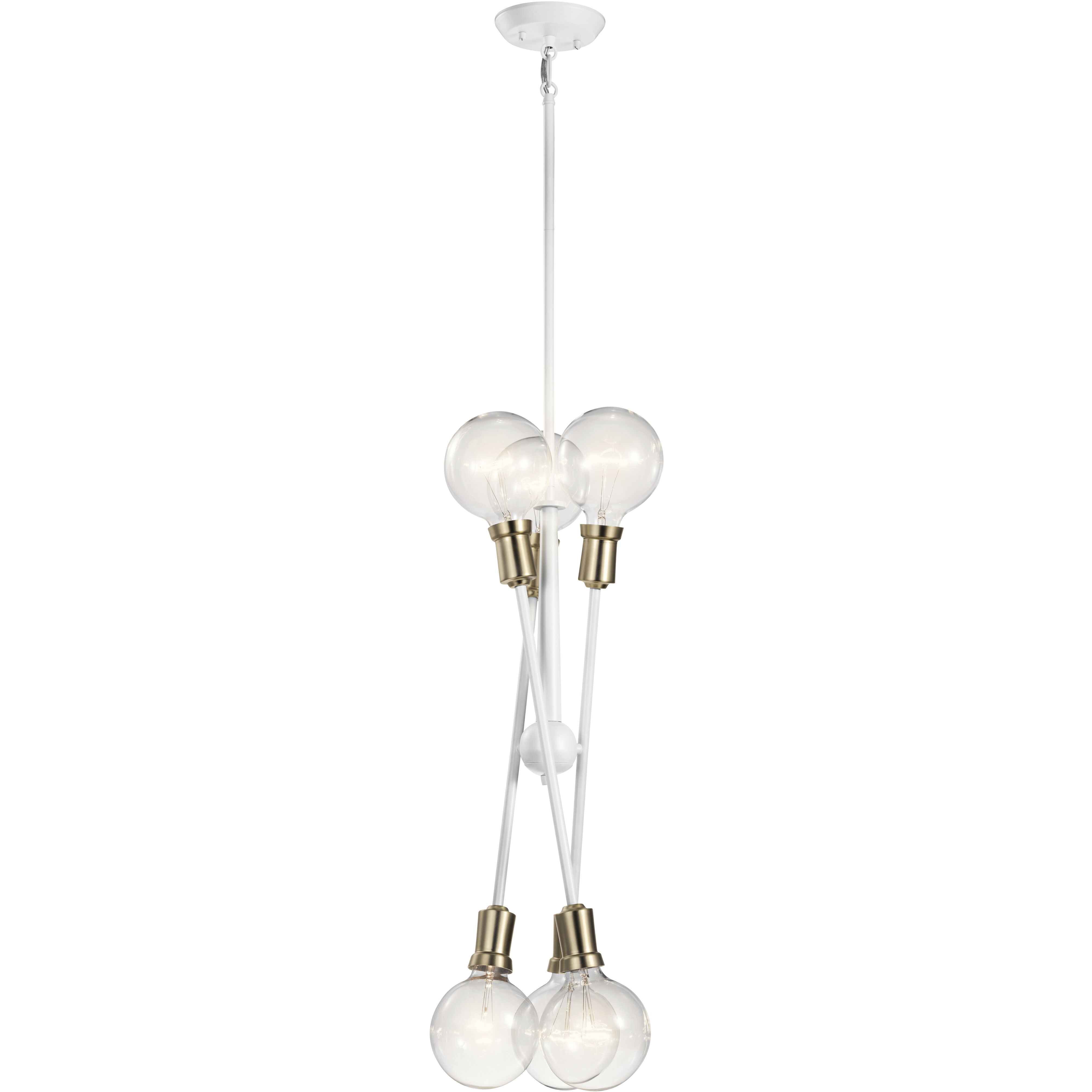 Armstrong 6 Light 20 inch White Chandelier 1 Tier Small Ceiling Light, Small