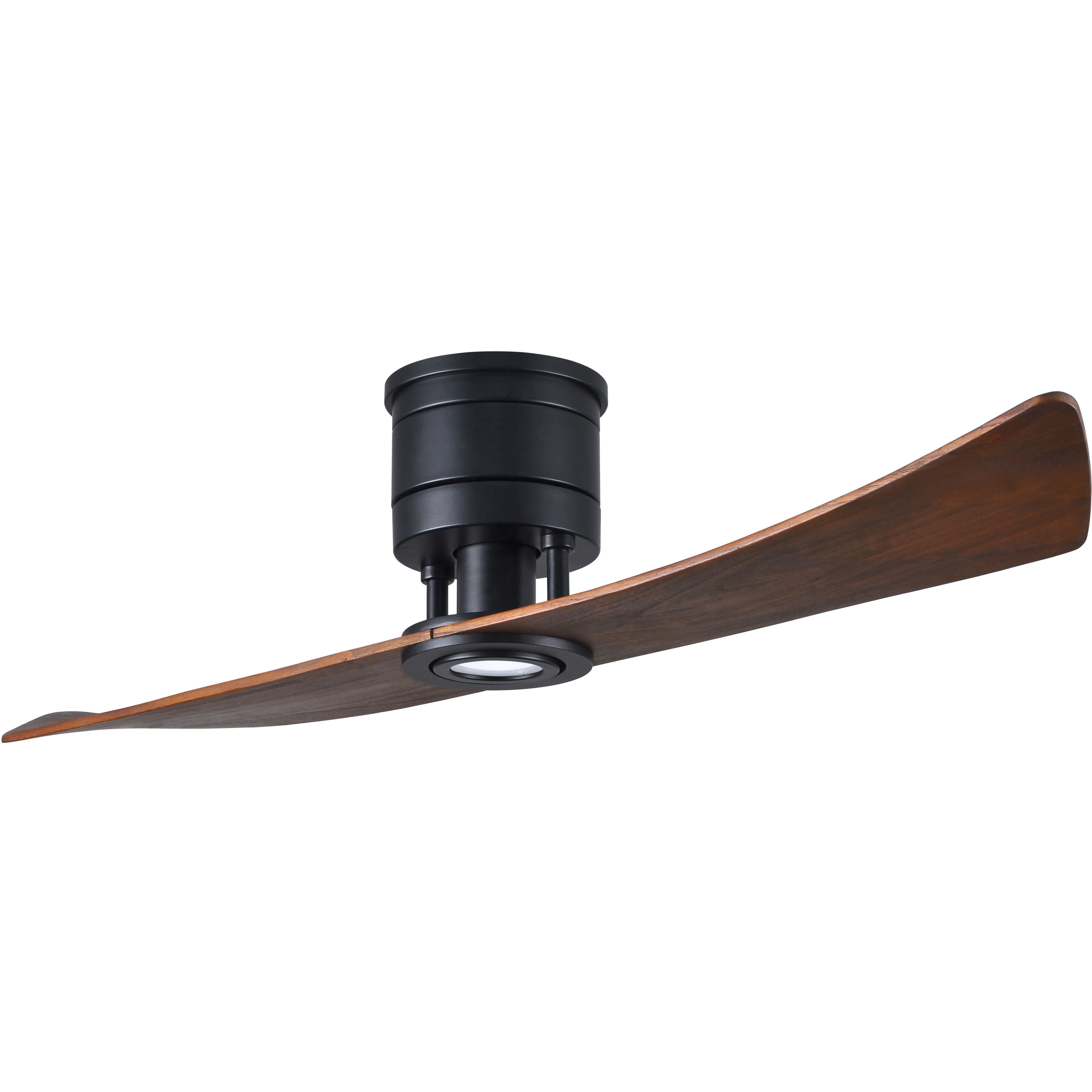 Atlas Lindsay 52 inch Matte Black with Walnut Tone Blades Ceiling Fan, Atlas